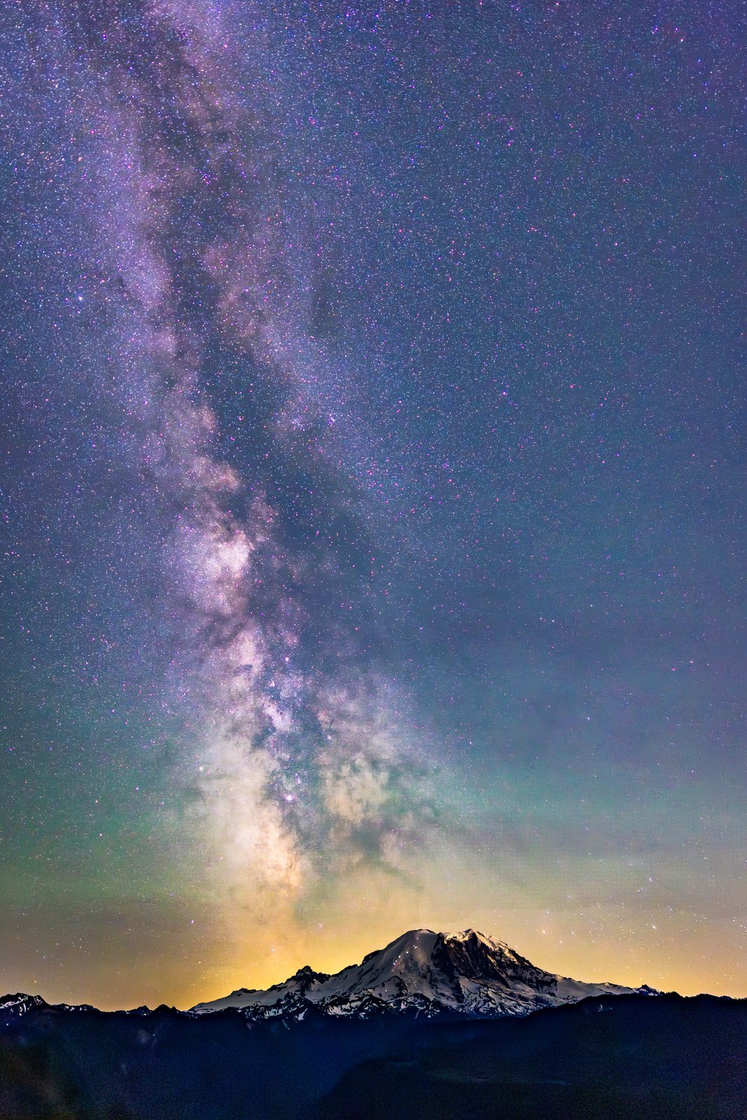 Vertical Milky Way over Rainier