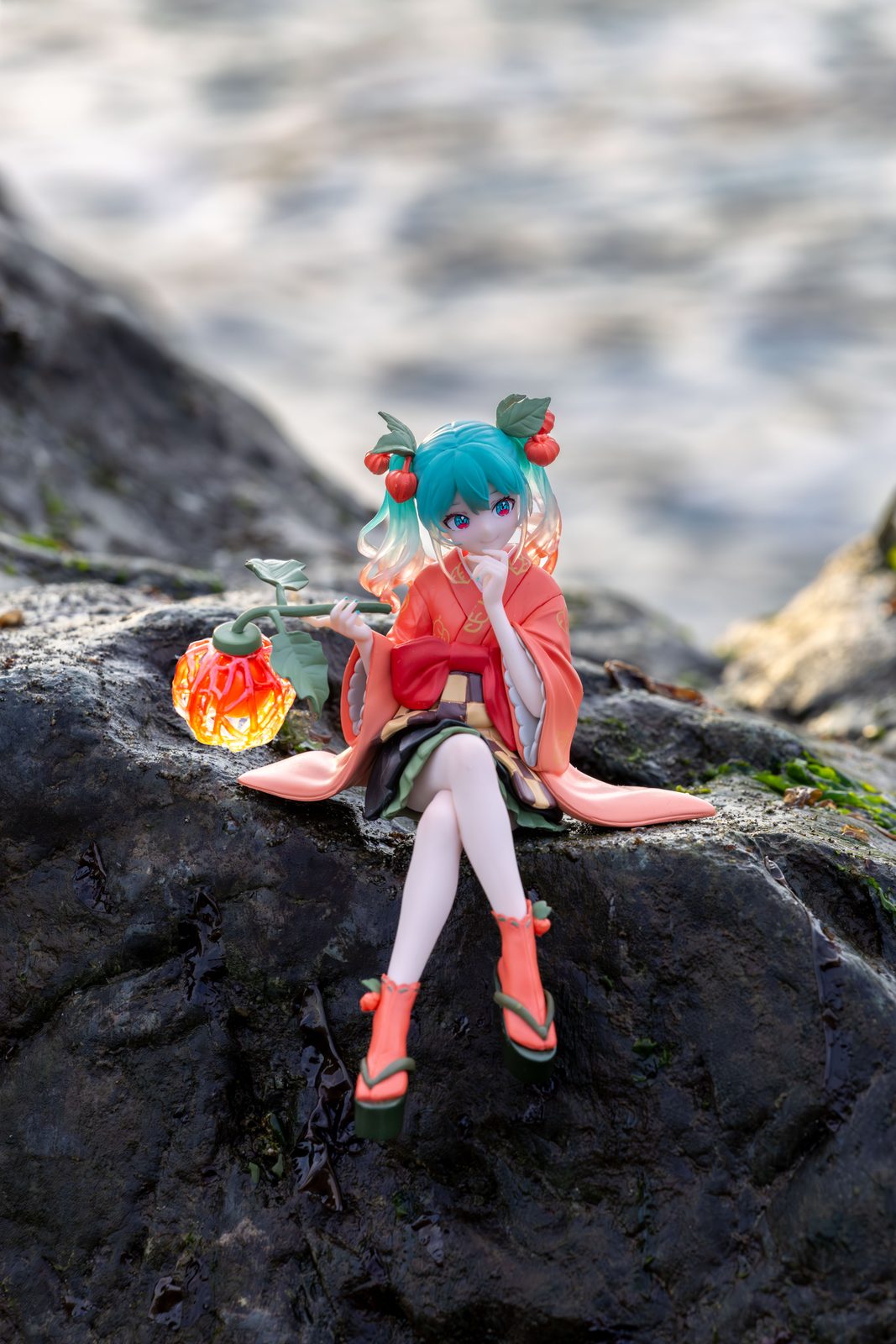 Figure on rock close-up