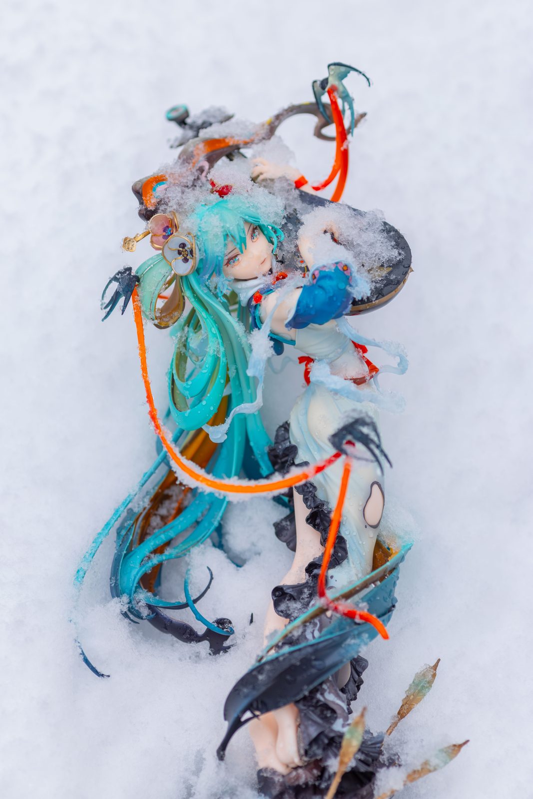Figure buried in snow