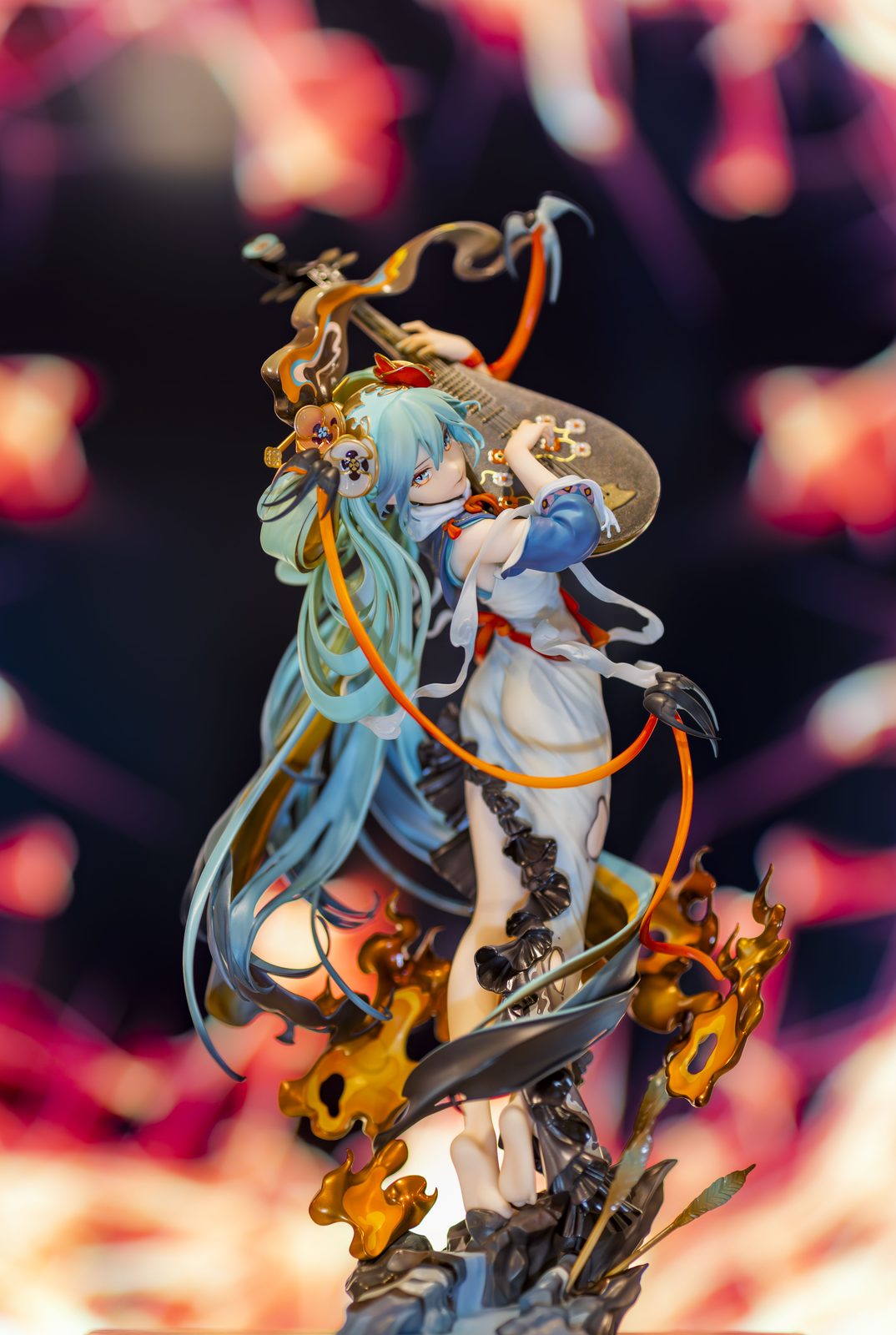 Figure with fire effects